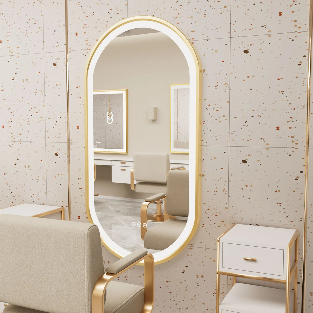 Large LED Oval Bathroom Mirror with Stepless and Anti - Fog Memory - BathroomLux