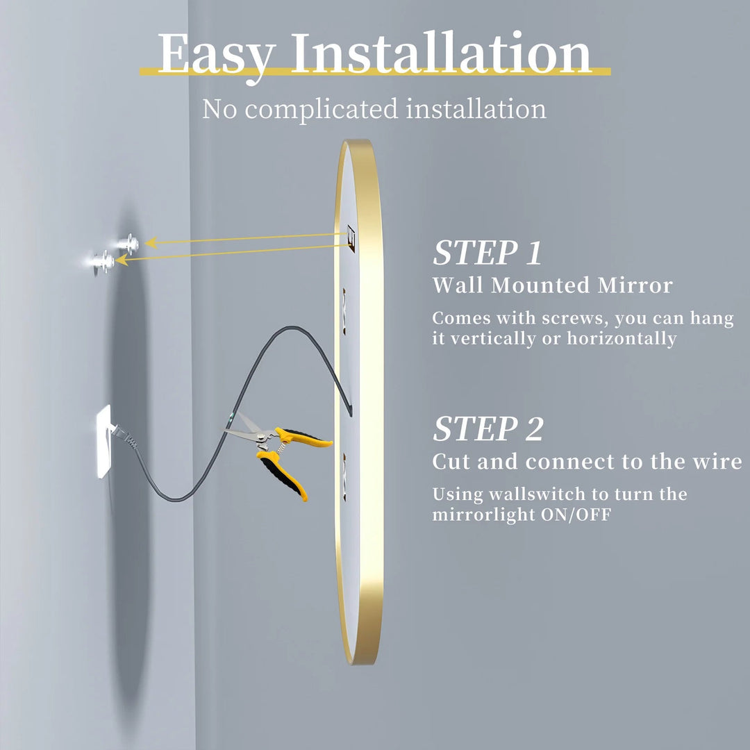 Large LED Oval Bathroom Mirror with Stepless and Anti - Fog Memory - BathroomLux