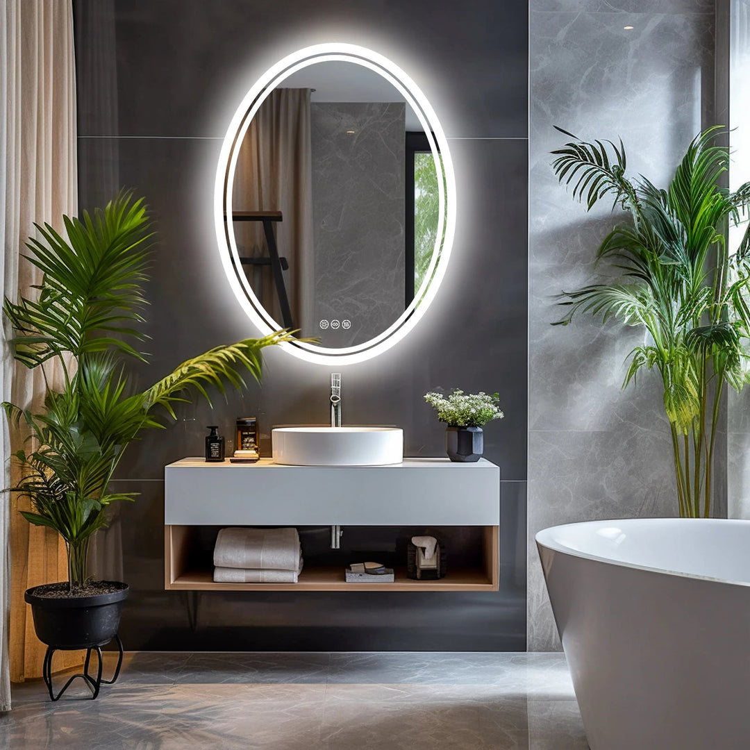 Led Bathroom Mirror Backlit Round Vanity Mirror With Lights Wall Mounted Anti - Fog - Bathroom Mirror Anti - FogBathroomLux