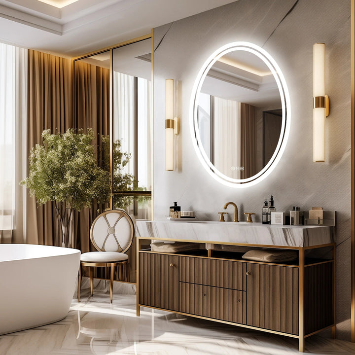 Led Bathroom Mirror Backlit Round Vanity Mirror With Lights Wall Mounted Anti - Fog - Bathroom Mirror Anti - FogBathroomLux