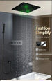 LED Thermostatic Rainfall Shower System – Black Bathroom Mixer Set - BathroomLux