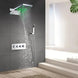 LED Thermostatic Shower System | Modern Rainfall & Waterfall Shower Set - bathroom, showers, thermostaticBathroomLux