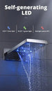 LED Thermostatic Shower System | Modern Rainfall & Waterfall Shower Set - bathroom, showers, thermostaticBathroomLux