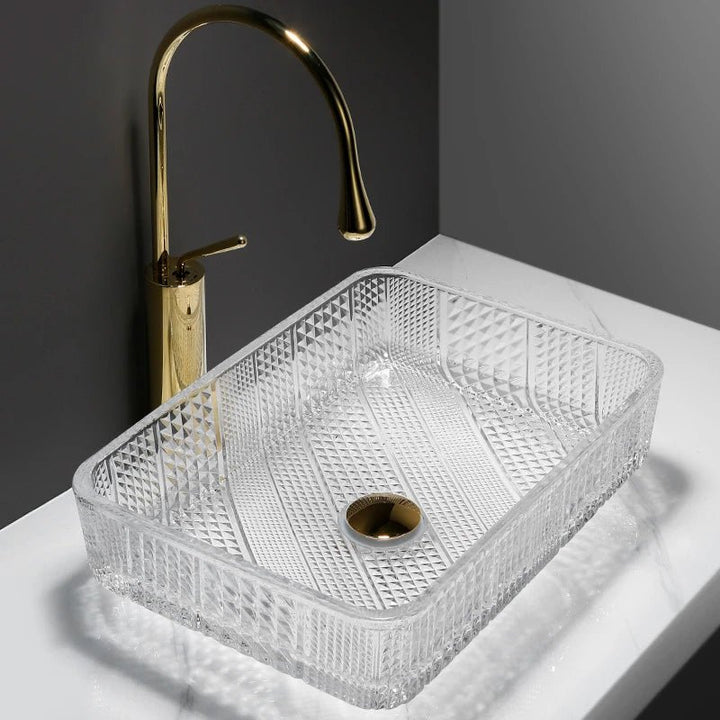 Luminique Luxury Glass Transparent Crystal Washbasins - BathroomLux