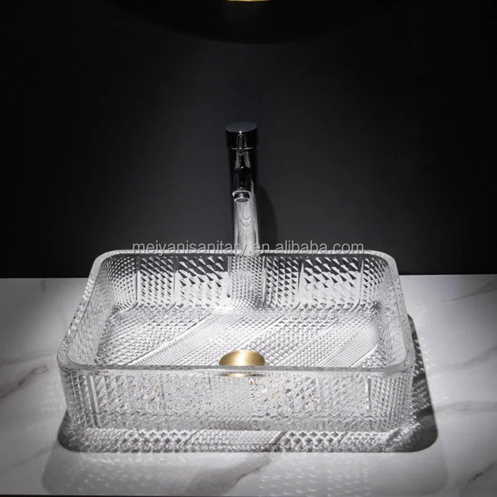 Luminique Luxury Glass Transparent Crystal Washbasins - Bathroom sinkBathroomLux