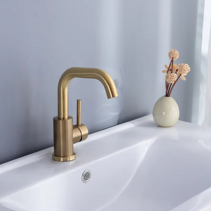 Lustra Bathroom Faucet Brushed Gold - Single Handle - Bathroom FaucetBathroomLux