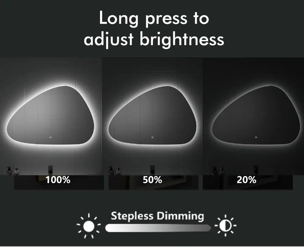 Lux LED Bathroom Mirror – Irregular Shape, Smart Anti - Fog Design - Bathroom Mirror Anti - Fog irregular shapeBathroomLux