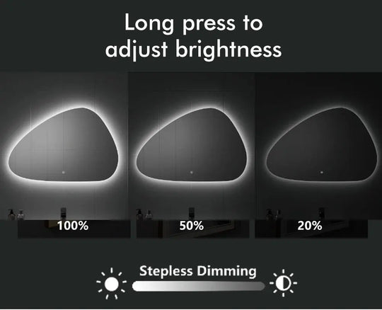 Lux LED Bathroom Mirror – Irregular Shape, Smart Anti - Fog Design - Bathroom Mirror Anti - Fog irregular shapeBathroomLux
