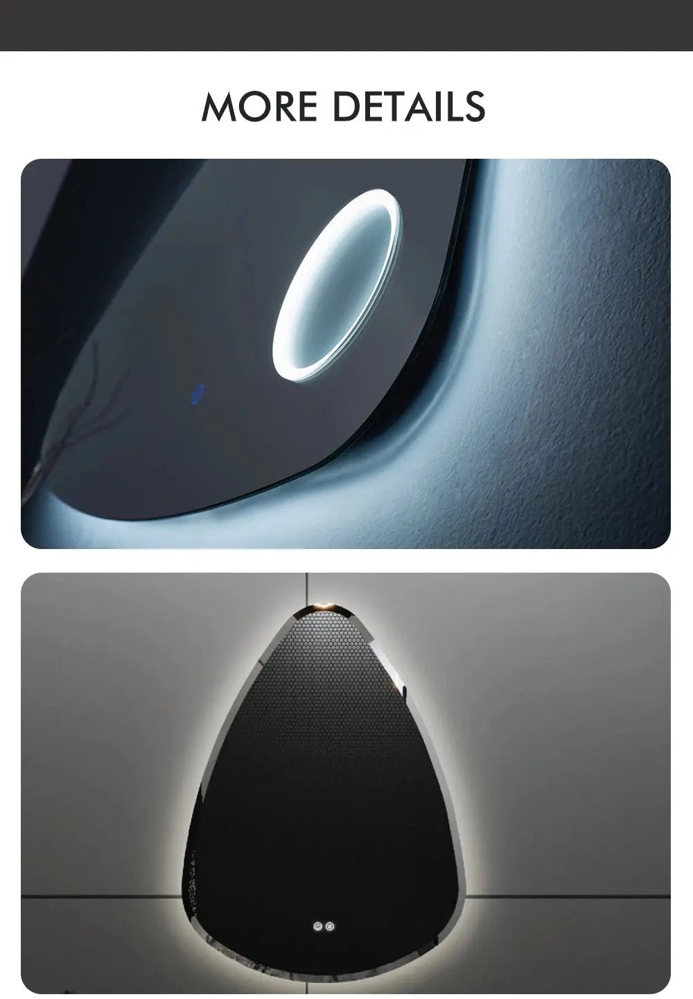 Lux LED Bathroom Mirror – Irregular Shape, Smart Anti - Fog Design - Bathroom Mirror Anti - Fog irregular shapeBathroomLux