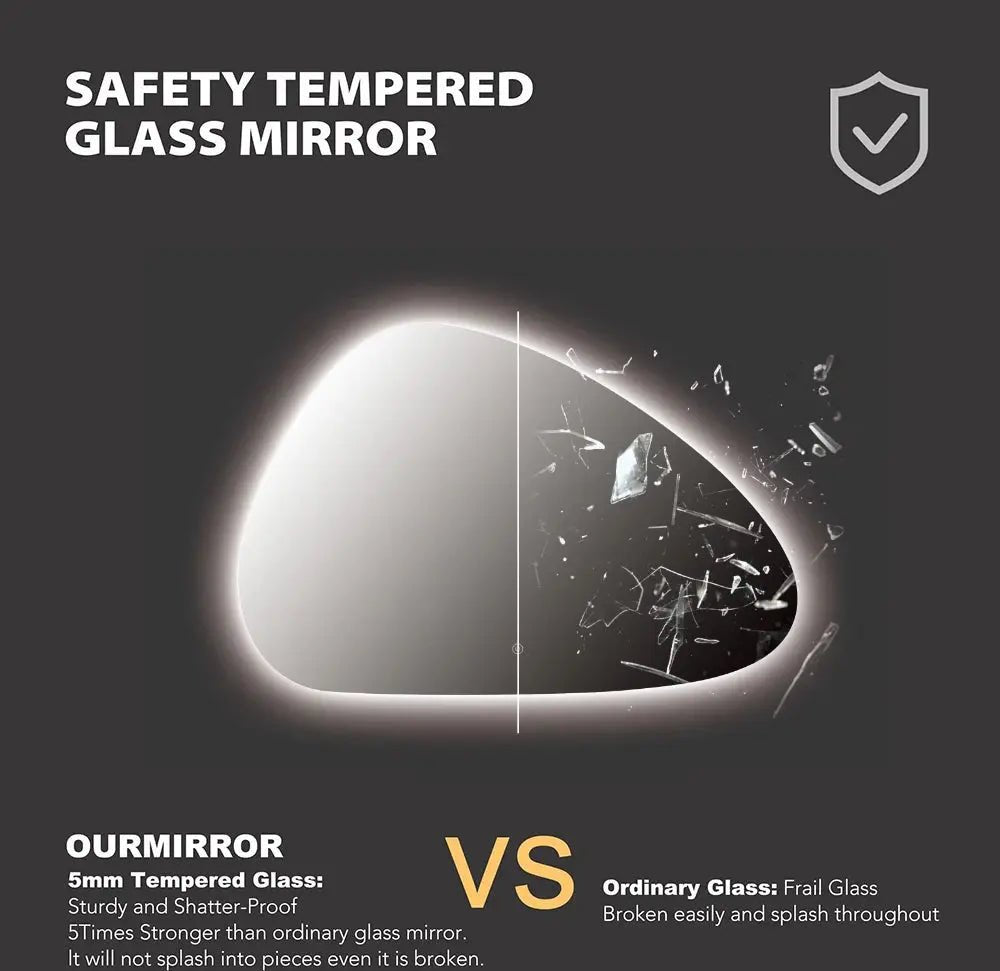 Lux LED Bathroom Mirror – Irregular Shape, Smart Anti - Fog Design - Bathroom Mirror Anti - Fog irregular shapeBathroomLux