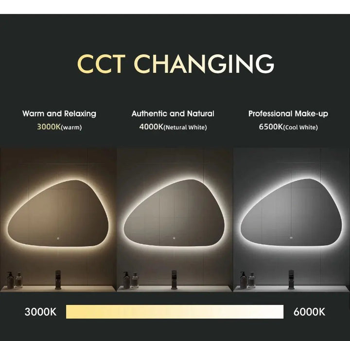 Lux LED Bathroom Mirror – Irregular Shape, Smart Anti - Fog Design - Bathroom Mirror Anti - Fog irregular shapeBathroomLux