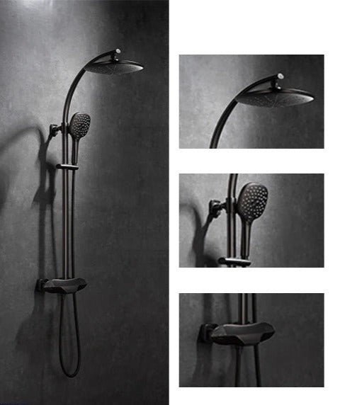 LuxGun Brass Elite Shower System features a dual control and a 3 - function faucet. - BathroomLux