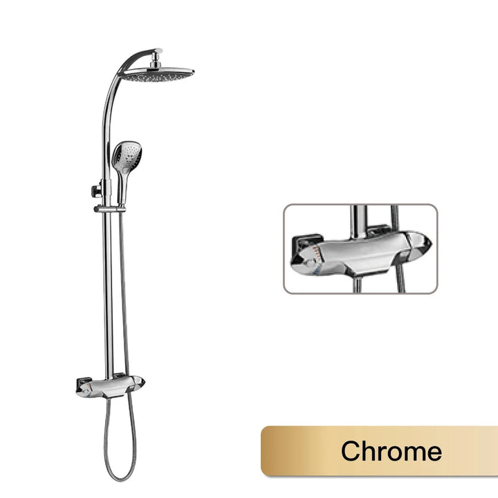 LuxGun Brass Elite Shower System features a dual control and a 3 - function faucet. - BathroomLux