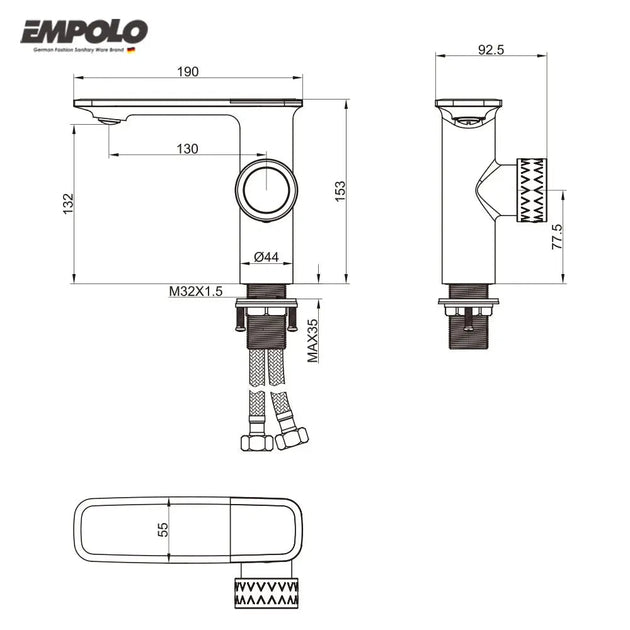 Luxury Brass Sink Faucet Digital Display Water Mixer Tap - BathroomLux