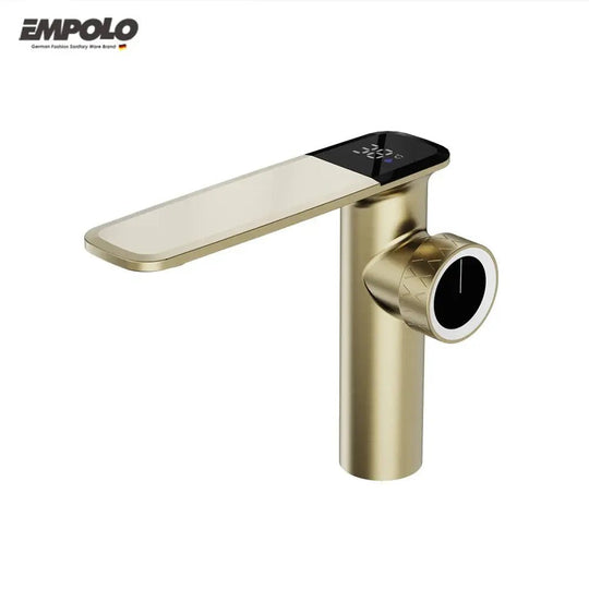 Luxury Brass Sink Faucet Digital Display Water Mixer Tap - BathroomLux