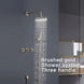 Luxury Concealed Brushed Gold Three - Handle Rain Shower System - 5 Years Warranty - conceal showerBathroomLux