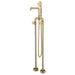 Luxury Freestanding Bath Faucet – Brushed Gold, Dual Handle, Antique Finish - Freestanding Bath FaucetBathroomLux