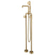 Luxury Freestanding Bath Faucet – Brushed Gold, Dual Handle, Antique Finish - Freestanding Bath FaucetBathroomLux