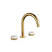 Luxury Gold 3 - Hole Basin Bathroom Faucet with Dual Marble Knob Handles WaterMark - Gold 3 - Hole Basin Mixer TapBathroomLux