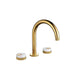 Luxury Gold 3 - Hole Basin Bathroom Faucet with Dual Marble Knob Handles WaterMark - Gold 3 - Hole Basin Mixer TapBathroomLux