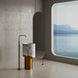 Luxury Golden Stainless Steel Pedestal with Artificial Stone Wash Basin - luxury pedestal sinkBathroomLux
