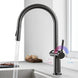 Luxury Gun Gray Brass Kitchen Faucet – LED, Pull - Out, Hot & Cold Tap - Pull - Out Retractable SpoutBathroomLux