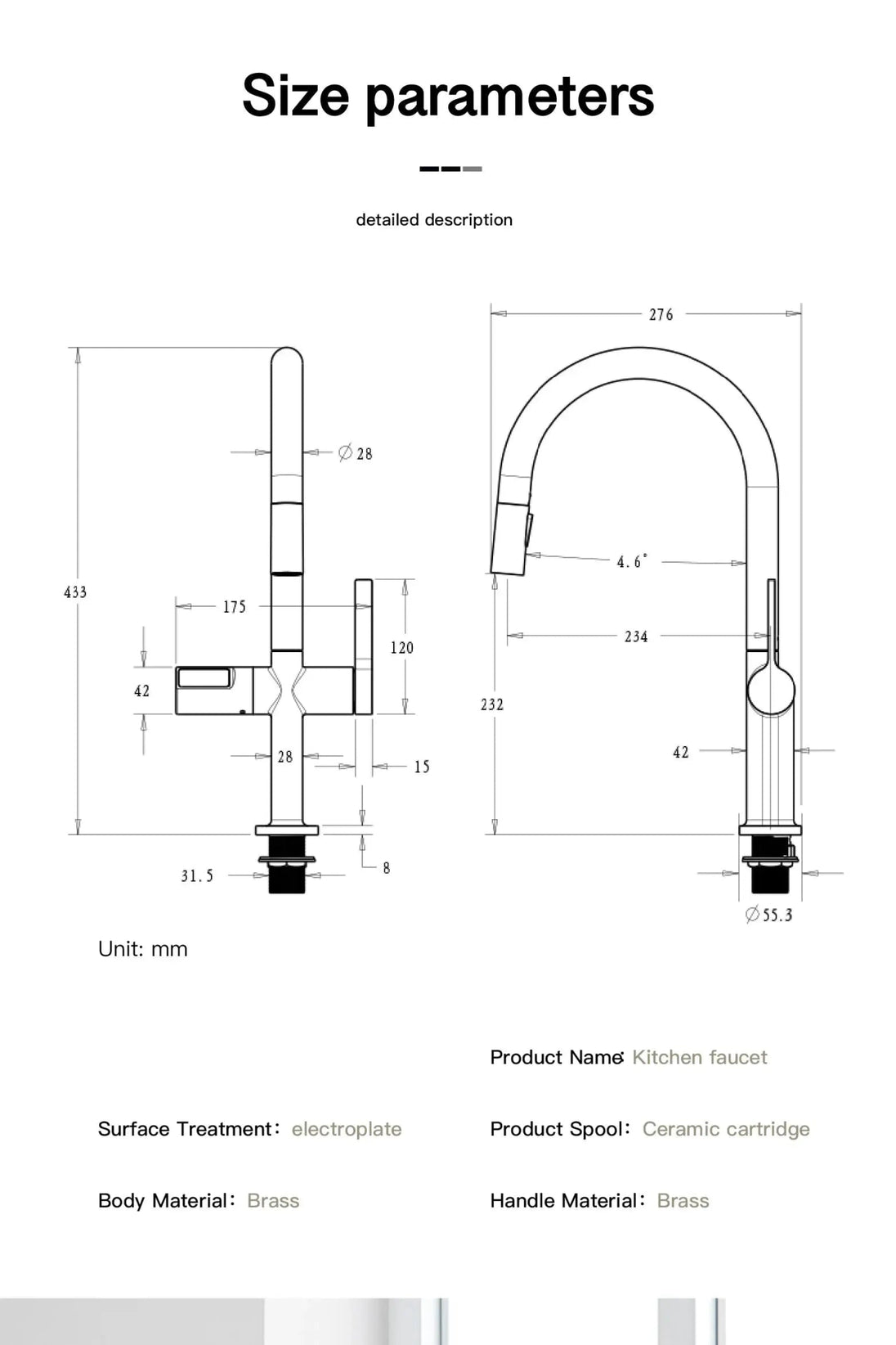 Luxury Gun Gray Brass Kitchen Faucet – LED, Pull - Out, Hot & Cold Tap - Pull - Out Retractable SpoutBathroomLux