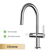 Luxury Gun Gray Brass Kitchen Faucet – LED, Pull - Out, Hot & Cold Tap - Pull - Out Retractable SpoutBathroomLux