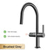 Luxury Gun Gray Brass Kitchen Faucet – LED, Pull - Out, Hot & Cold Tap - Pull - Out Retractable SpoutBathroomLux