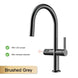 Luxury Gun Gray Brass Kitchen Faucet – LED, Pull - Out, Hot & Cold Tap - Pull - Out Retractable SpoutBathroomLux