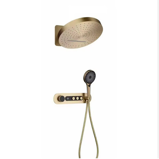 Luxury Gun Gray Digital Shower System – 4 Functions Dual Control Mixer Tap - 3 - Function Exposed Shower SystemBathroomLux