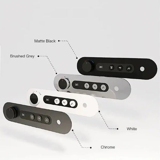 Luxury Gun Gray Digital Shower System – 4 Functions Dual Control Mixer Tap - 3 - Function Exposed Shower SystemBathroomLux