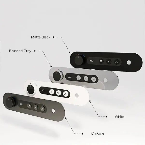 Luxury Gun Gray Digital Shower System – 4 Functions Dual Control Mixer Tap - 3 - Function Exposed Shower SystemBathroomLux