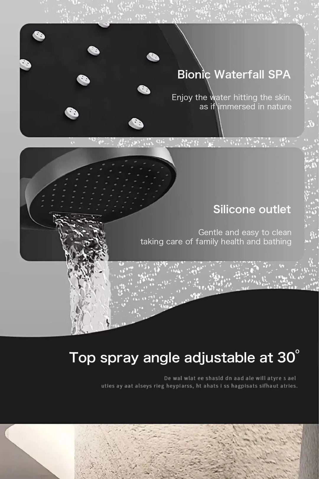 Luxury Gun Gray Digital Shower System – 4 Functions Dual Control Mixer Tap - 3 - Function Exposed Shower SystemBathroomLux