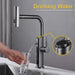 Luxury Gunmetal Grey Waterfall Pull - Out Digital Kitchen Faucet with Water Purifier - Waterfall Pull - Out Digital Kitchen Faucet with Water PurifierBathroomLux