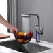 Luxury Gunmetal Grey Waterfall Pull - Out Digital Kitchen Faucet with Water Purifier - Waterfall Pull - Out Digital Kitchen Faucet with Water PurifierBathroomLux