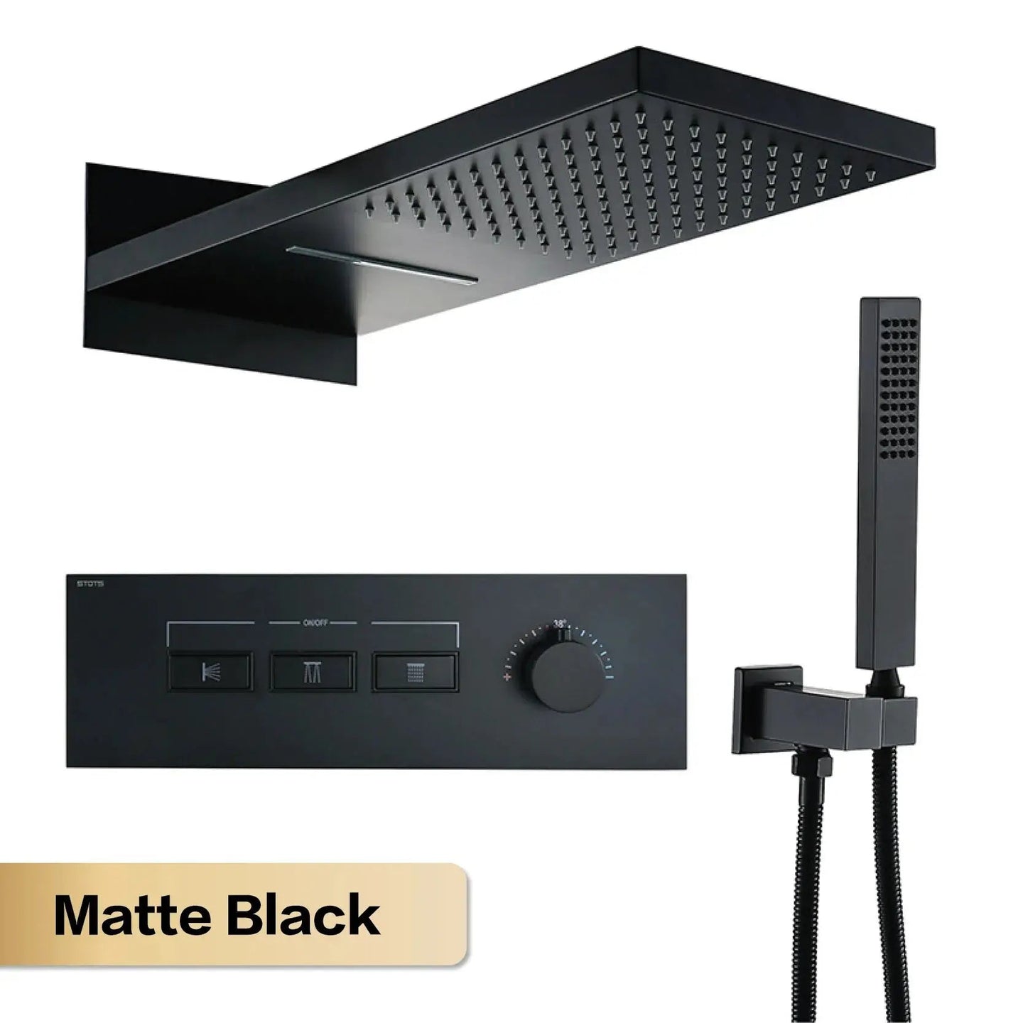 Luxury Thermostatic Shower System – Brass Wall Mounted 3 - Function - thermostatic Shower SystemBathroomLux