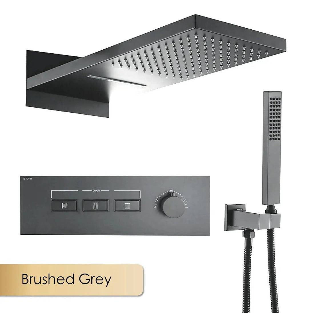 Luxury Thermostatic Shower System – Brass Wall Mounted 3 - Function - thermostatic Shower SystemBathroomLux
