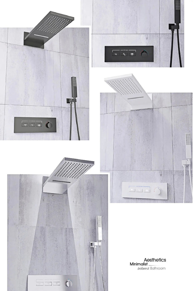 Luxury Thermostatic Shower System – Brass Wall Mounted 3 - Function - thermostatic Shower SystemBathroomLux