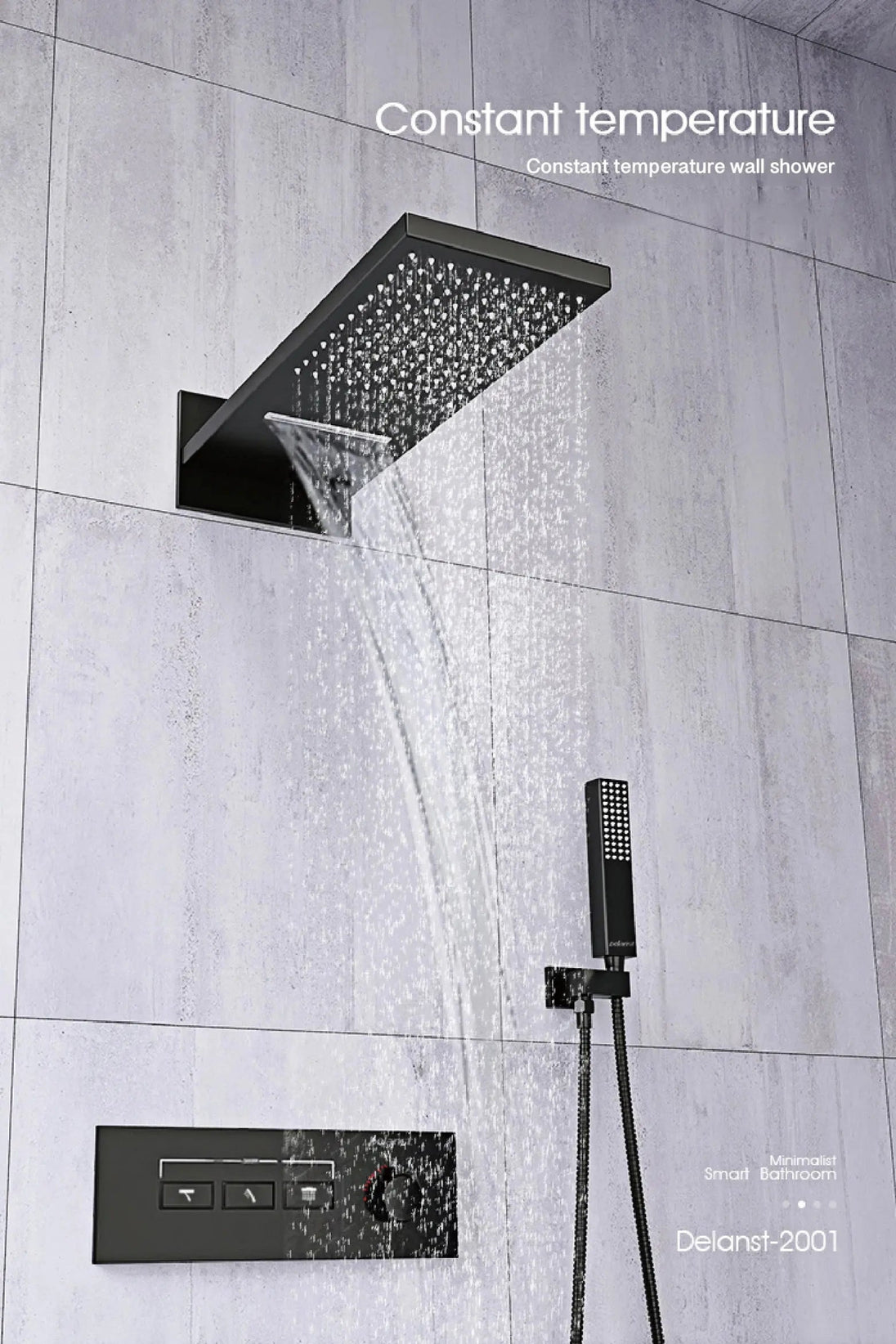 Luxury Thermostatic Shower System – Brass Wall Mounted 3 - Function - thermostatic Shower SystemBathroomLux