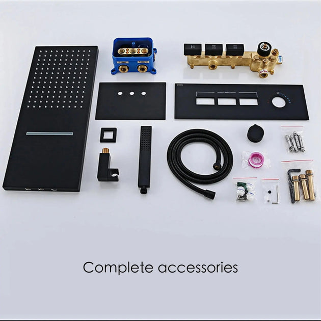 Luxury Thermostatic Shower System – Brass Wall Mounted 3 - Function - thermostatic Shower SystemBathroomLux