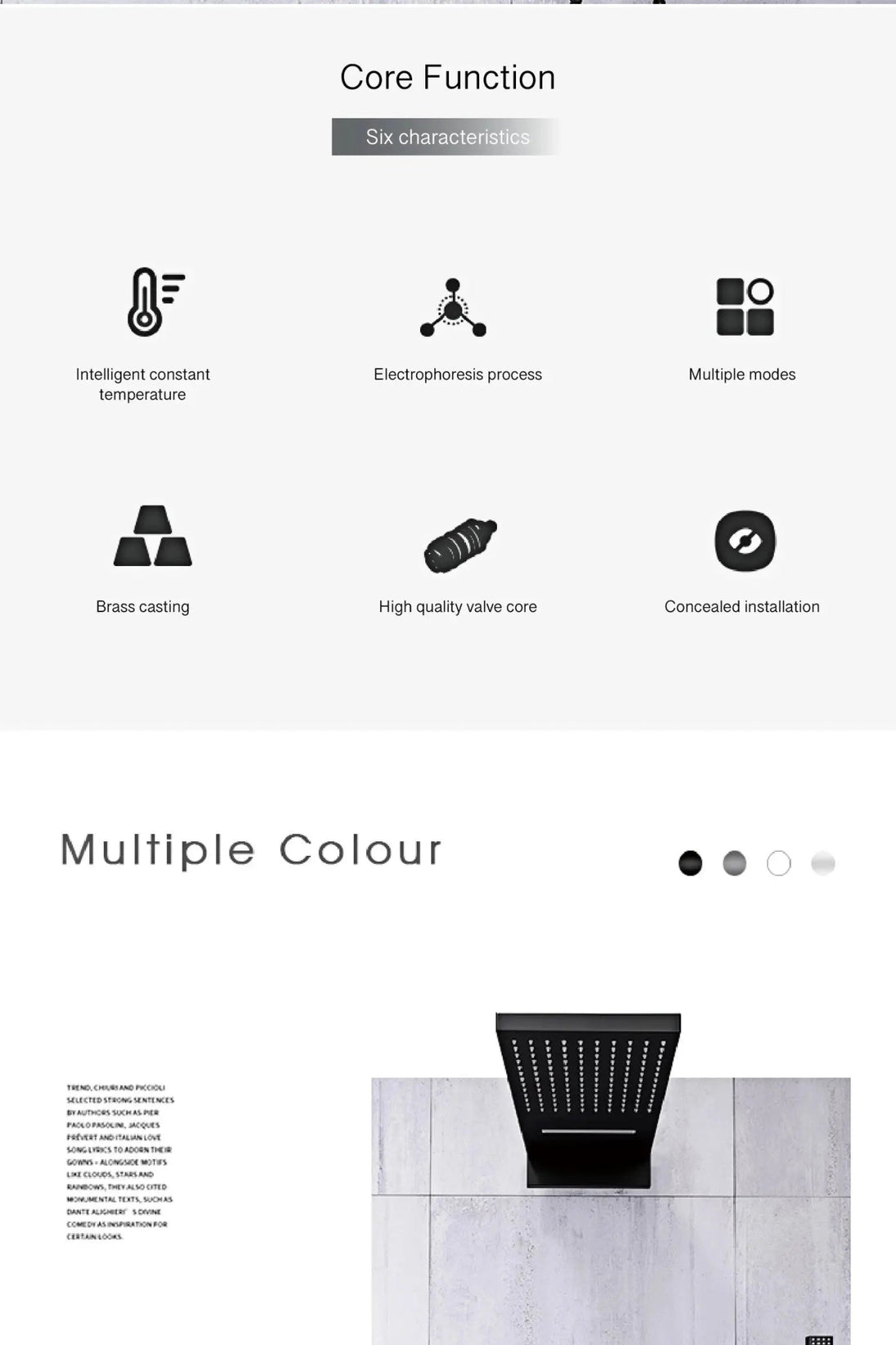 Luxury Thermostatic Shower System – Brass Wall Mounted 3 - Function - thermostatic Shower SystemBathroomLux