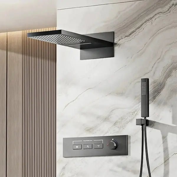 Luxury Thermostatic Shower System – Brass Wall Mounted 3 - Function - thermostatic Shower SystemBathroomLux