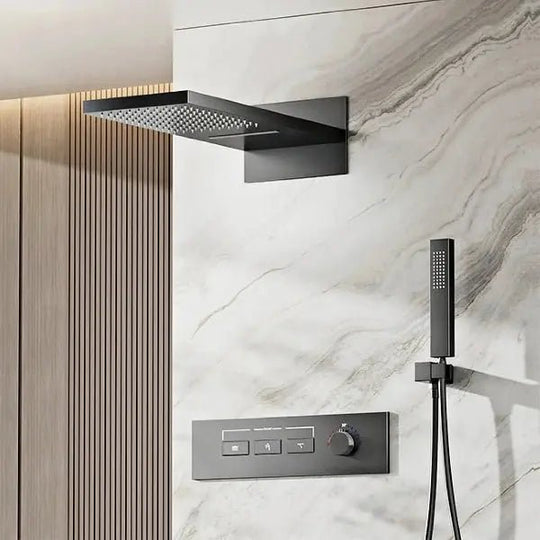 Luxury Thermostatic Shower System – Brass Wall Mounted 3 - Function - thermostatic Shower SystemBathroomLux