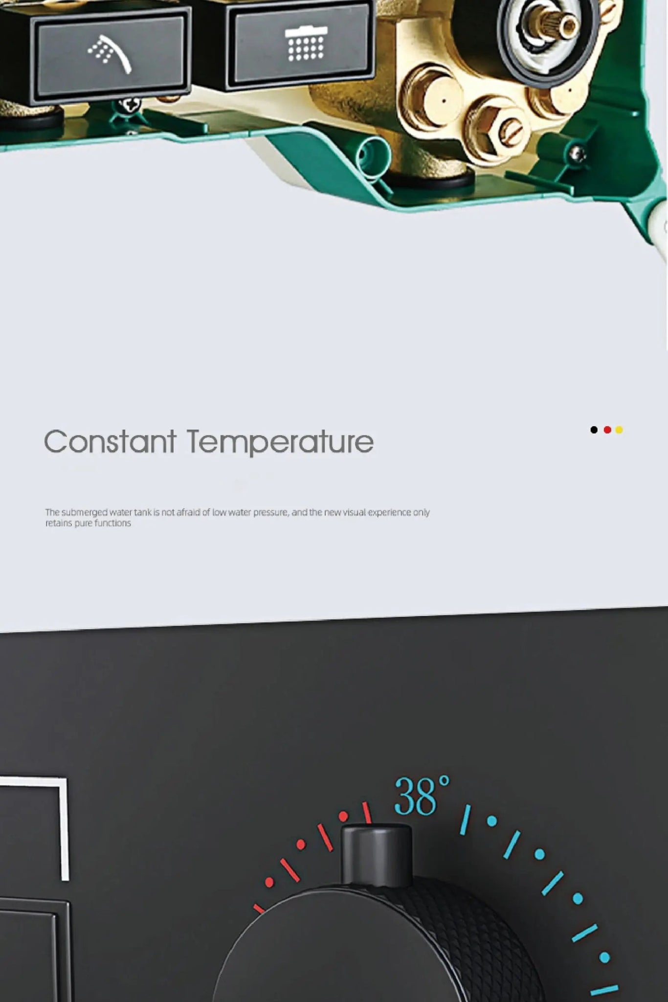 Luxury Thermostatic Shower System – Brass Wall Mounted 3 - Function - thermostatic Shower SystemBathroomLux