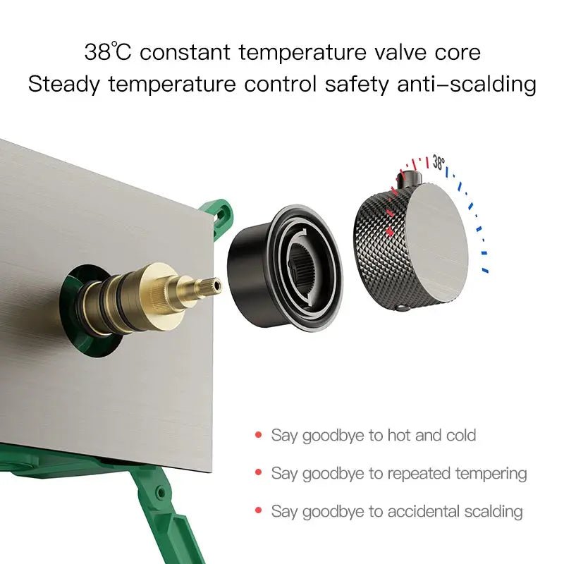 Luxury Thermostatic Shower System – Brass Wall Mounted 3 - Function - thermostatic Shower SystemBathroomLux