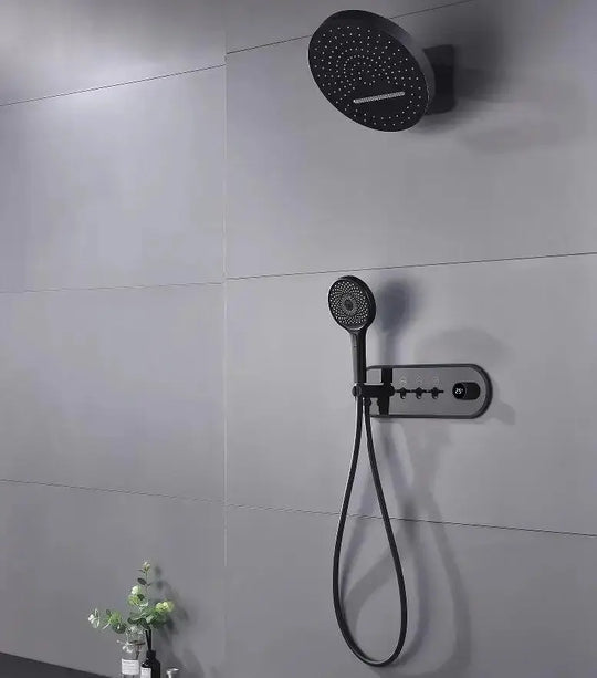 Luxury White Brass Wall Mounted Rainfall Shower Mixer Set - Concealed Rain Shower SystemBathroomLux
