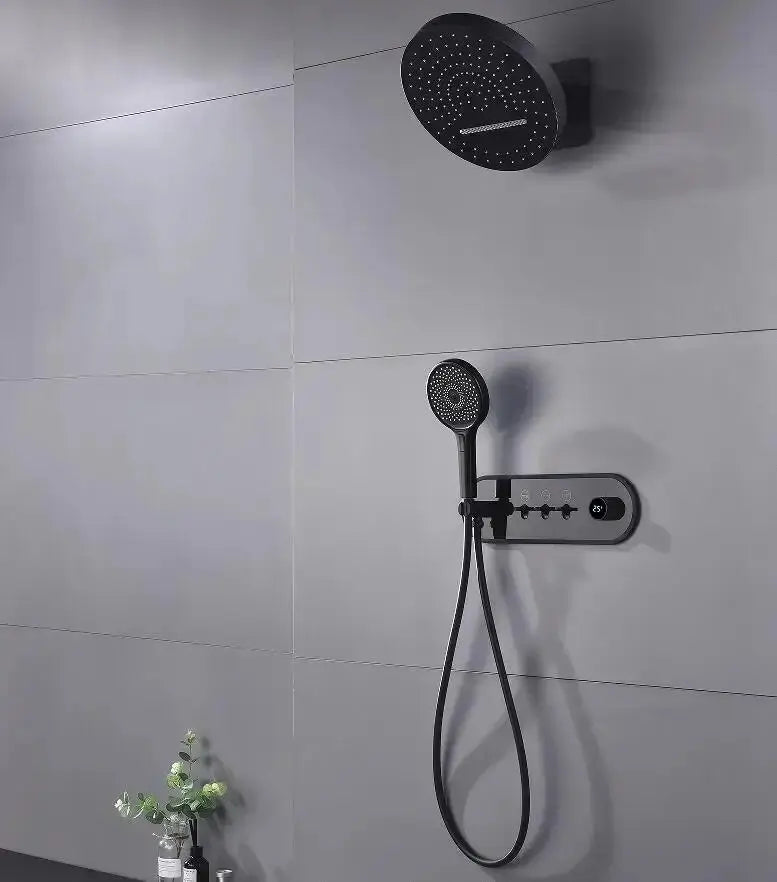Luxury White Brass Wall Mounted Rainfall Shower Mixer Set - Concealed Rain Shower SystemBathroomLux