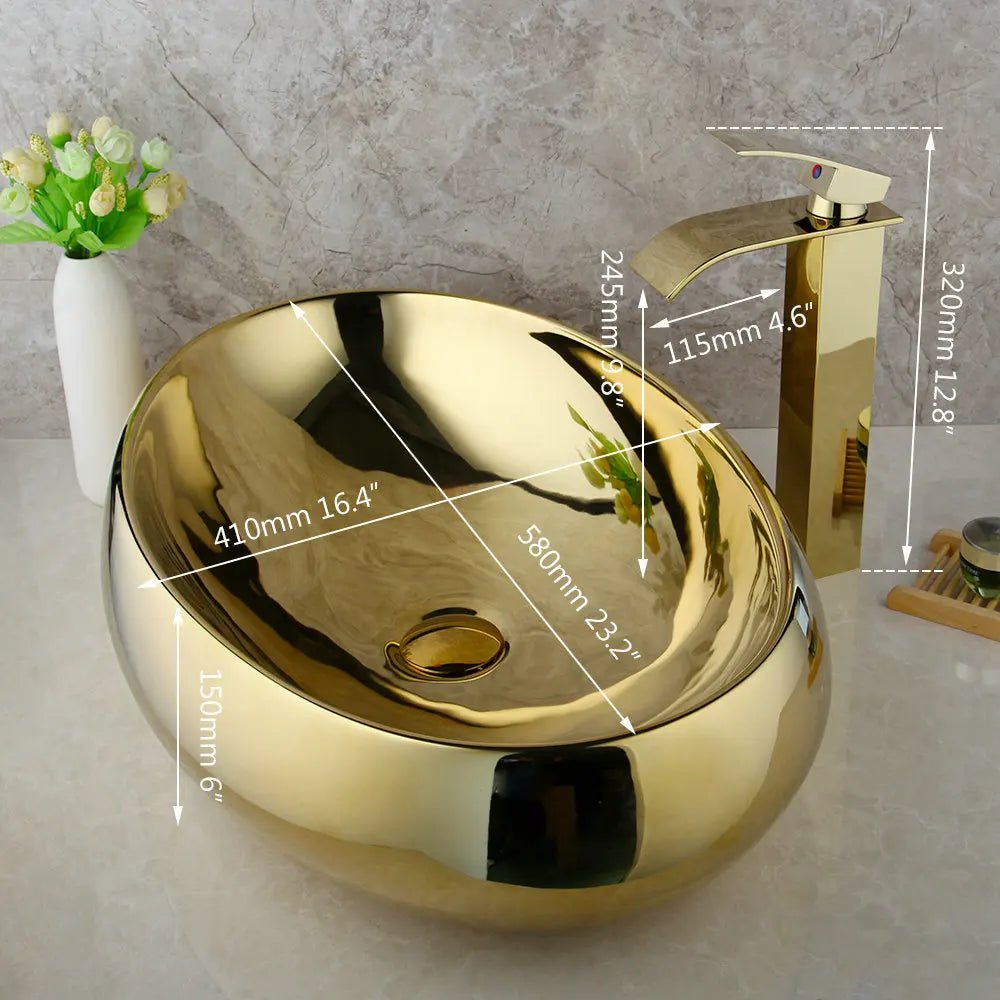 Magnifique Golden Bathroom Sink Set - BathroomLux