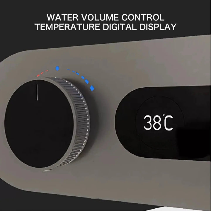Luxury Gun Gray Digital Shower System – 4 Functions Dual Control Mixer Tap BathroomLux